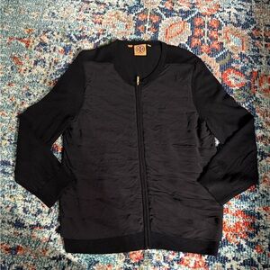 Tory Burch Black Cardigan with Gold Zipper
